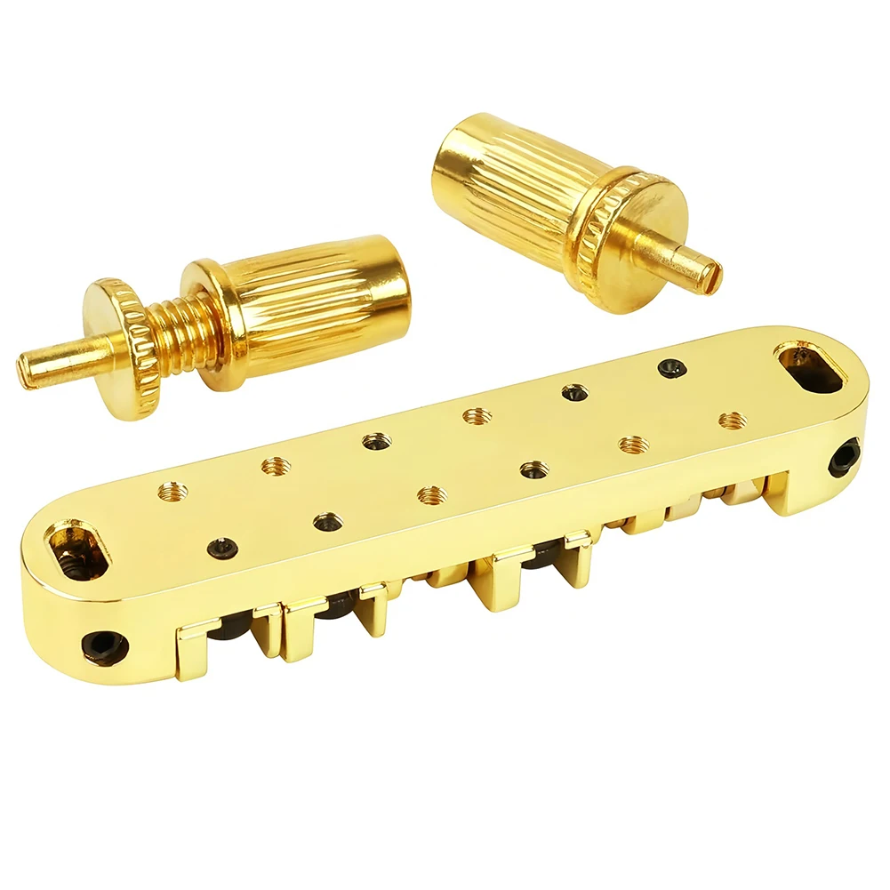 

Approx. 10*8*2cm Guitar Tailpiece Complete Guitar Bridge Installation Kit Roller Saddle Stable Design Prevents String Jams