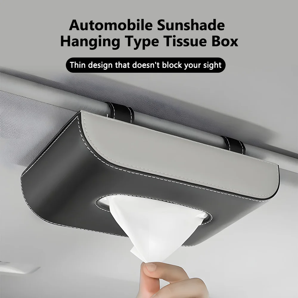 

Vehicle Mounted Suspended Tissue Box Multi Functional Vehicle Hanging Sun Visor Tissue Box Automotive Interior Supplies