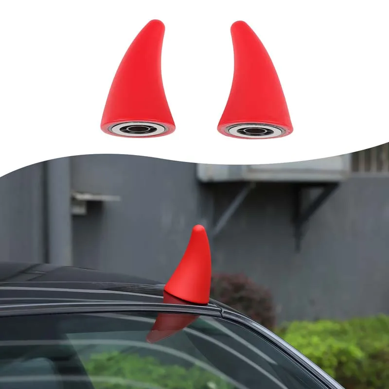 

2Pcs PVC red For Mazda MX-5 Miata 2016+ car roof decoration horn three-dimensional sticker car exterior accessories
