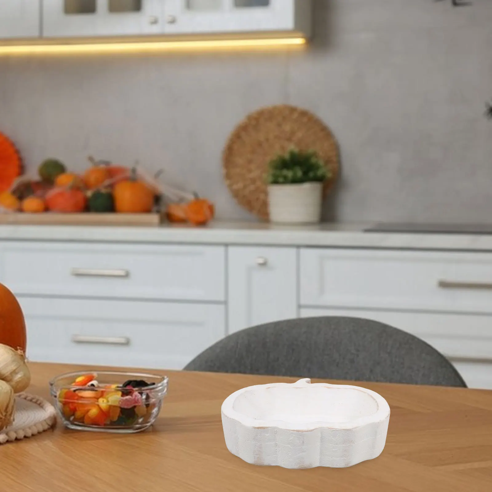 

Pumpkin Shaped Wooden Bowl Multifunctional Food Dessert Container Ideal for Home Hotel Restaurant Use Cute Soup Bowl