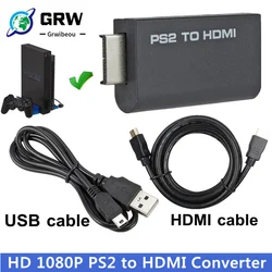 Convertitore Audio Video da PS2 a HDMI compatibile 480i/480p/576i con uscita Audio da 3.5Mm supporta tutte le modalità di visualizzazione da PS2 a HD