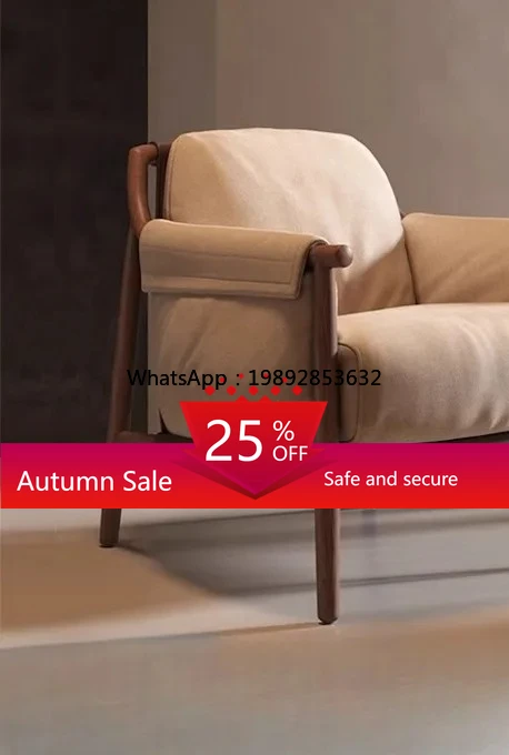 ZZ الرجعية الخفيفة الفاخرة أريكة من الخشب الصلب كرسي الترفيه B & B غرفة المعيشة شرفة كرسي أريكة الترفيه واحد