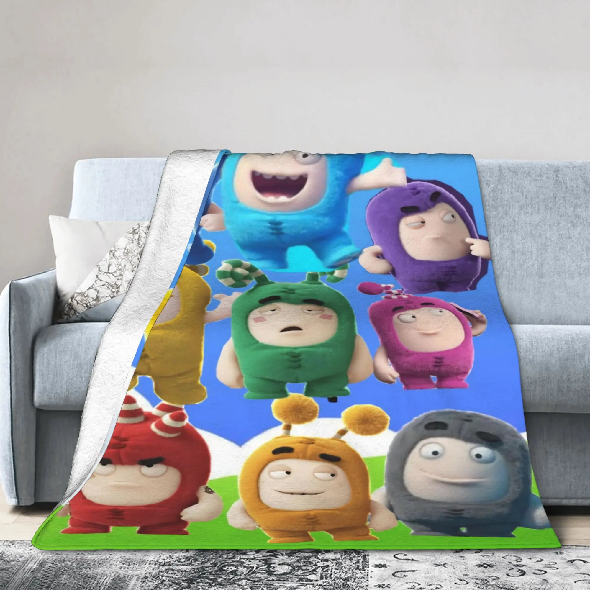 Oddbodse Animated Comedy Blanket Coral Fleece Plush Fuse Pogo Bubbles Jeff Slick Zee Lulu Throw Blankets for Car Couch Bed Rug