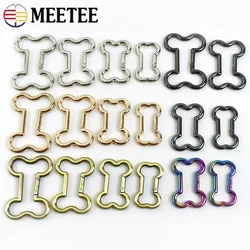 5/10/20Pcs Meetee 20-38mm Spring Ring Metal Buckles Bone Egg-shaped Snap Rings Hook Keyring Dog Collar Connect Chain Carabiner