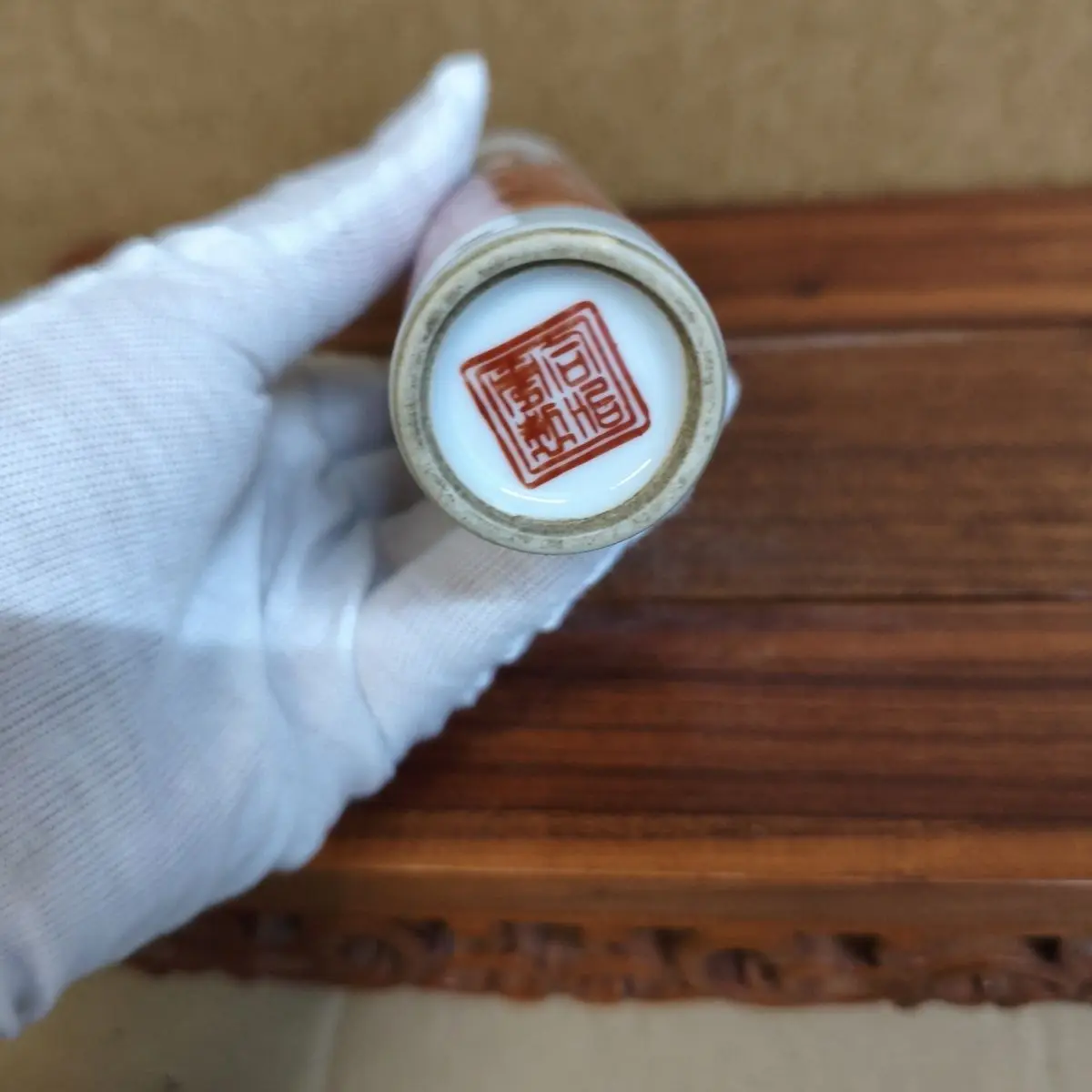 Antique Style Old Collection Heavenly Official Blessing Painting Character Incense Tube Decorative Storage Container