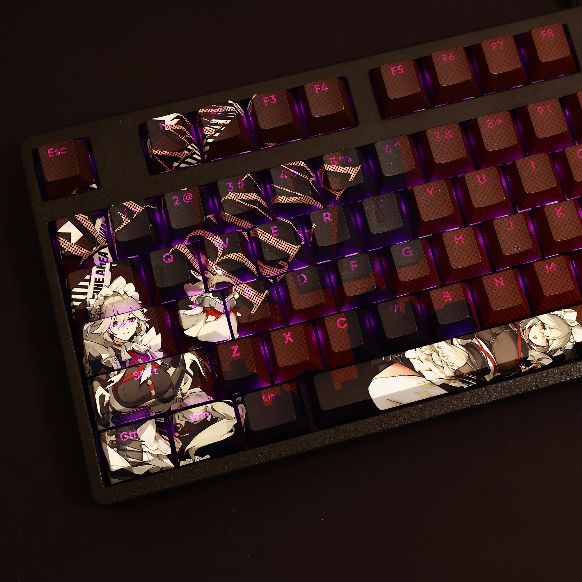 Zenless Zone ZERO เกม keycaps yanami Anna PBT 108คีย์เชอร์รี่โปรไฟล์ตัด keycaps ดัดแปลงสำหรับแป้นพิมพ์กล Keyboard