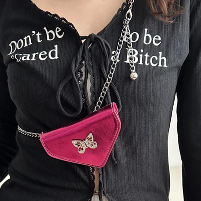 New Fashion Cross -Body Chain Solid Color Mini Triangle Bag Butterfly Bag