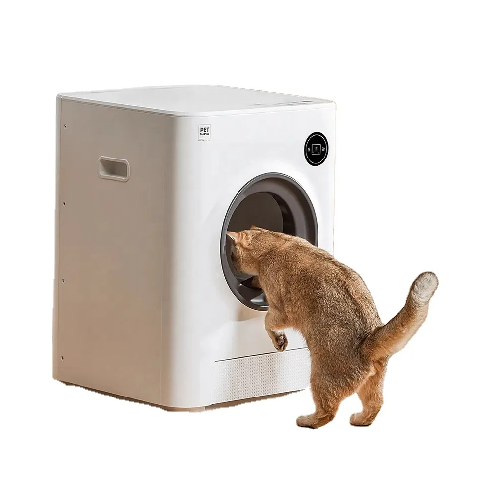 

Manufacturer Smart Automatic Cleaning Cat Li tter Box APP Control With HD LED Display Super Large Capacity Cat Toilet