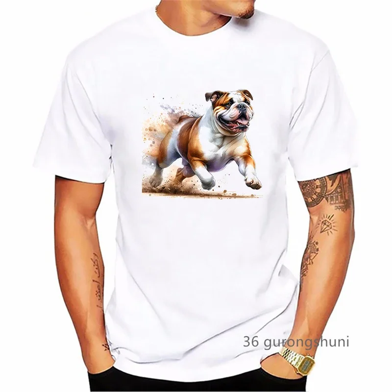 American Bulldog Dog Animal Printed T Shirt Men'S Clothing Summer Fashion Tops Tee Shirt Homme Harajuku Shirt