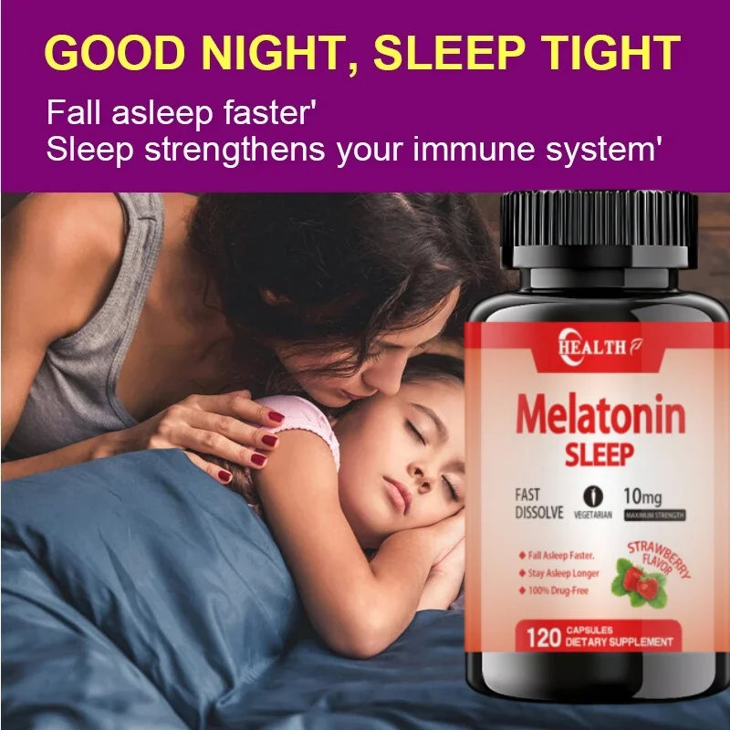 Melatonin 10mg 120 Capsules Pure 10mg Per Serving NonGMO GlutenFree