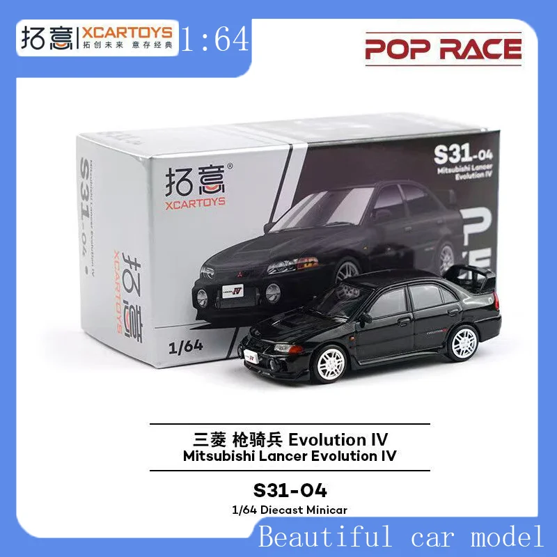 

POP RACE 1:64 Mitsubishi EVO4 Lancer Lancer Pearl Black S31-04 Small-scale Collection Alloy Car Model