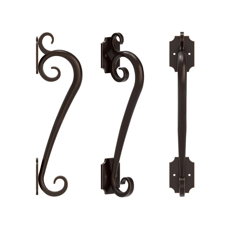 Wholesale Wrought Iron Front Entry Door Handles Retro Classical Garden Courtyard Cast Iron Craft Door Handle