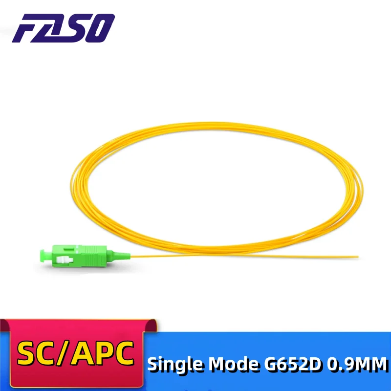 

50pcs Fiber Optic Pigtail SC/APC Optical Pigtails Single Mode G652D 0.9MM Fibra Patchcord Cable Yellow LSZH Jacket 1.5m