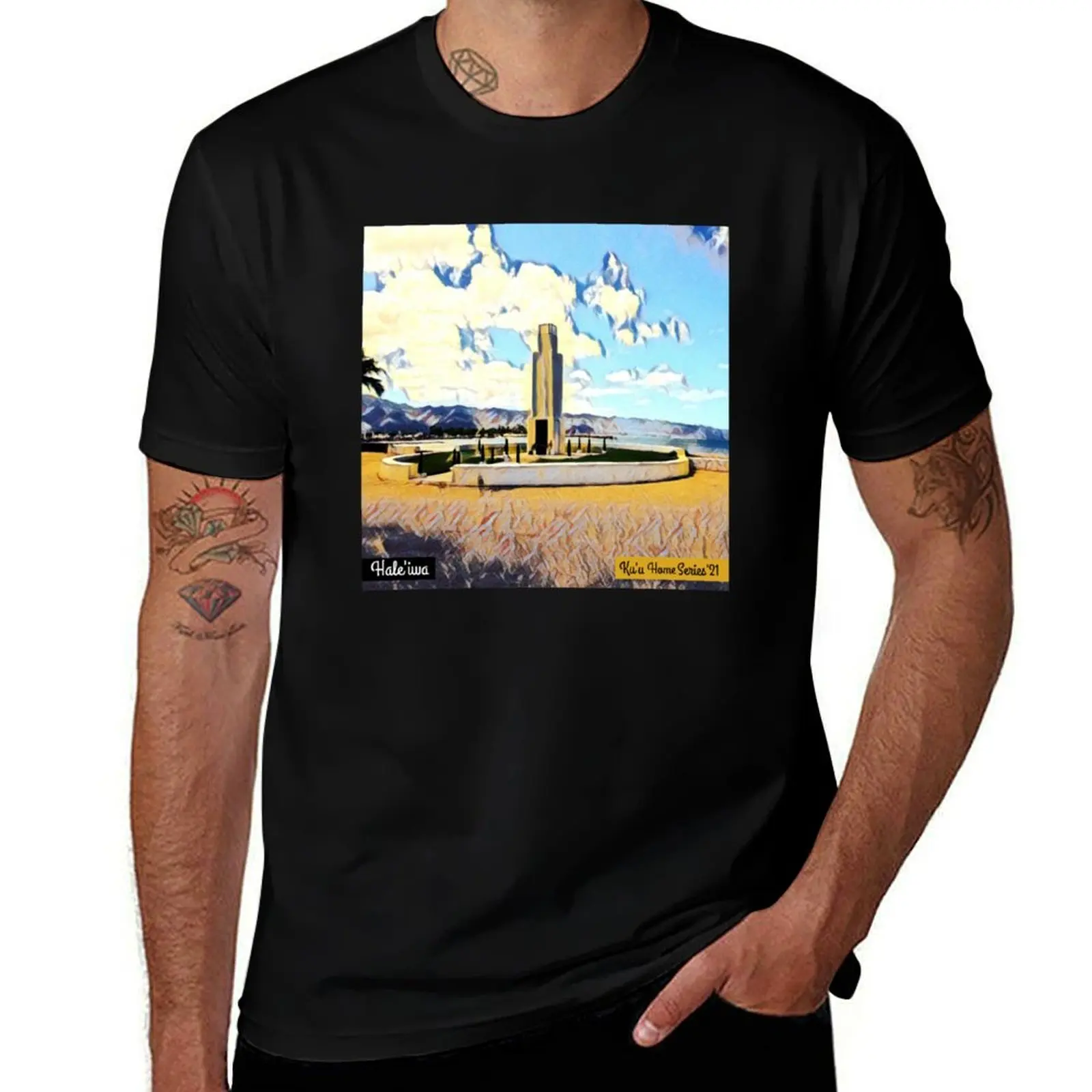 

Ku'u Home Series: Hale'iwa Park Monument T-Shirt anime t shirts vintage fitted t shirts for men