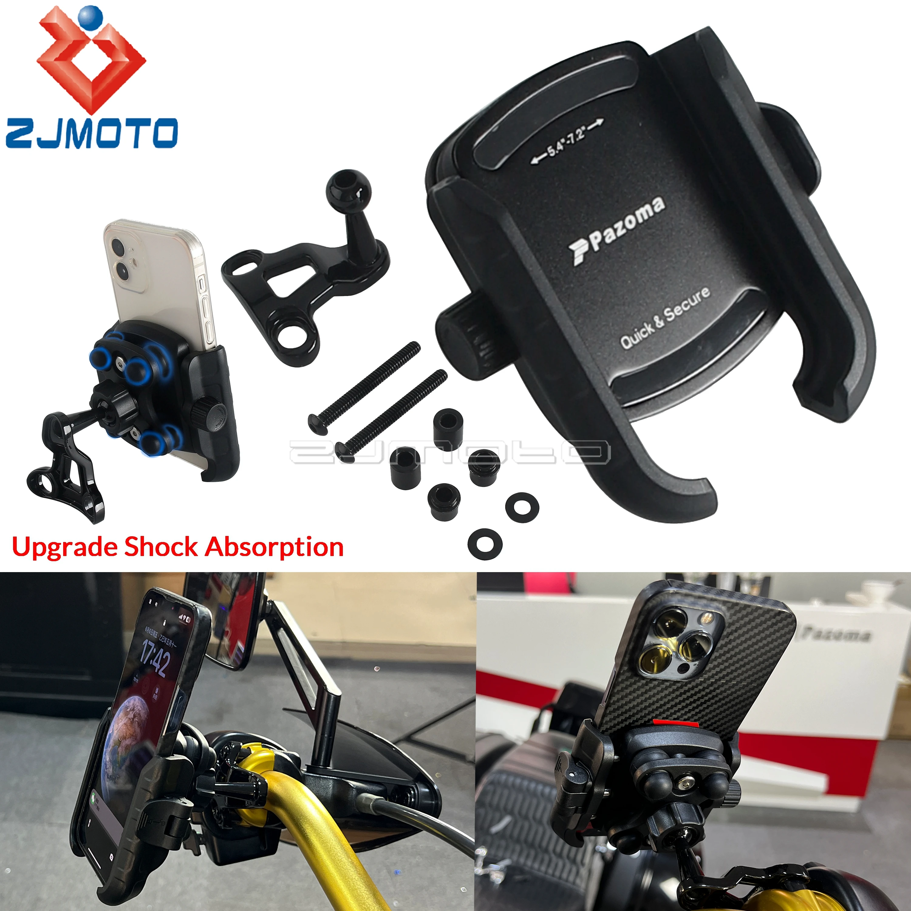 360 ° دوران حامل هاتف دراجة نارية امتصاص الصدمات حامل هاتف المحمول ل هارلي CVO الطريق الإنزلاق ST FLTRXST FLTRK FLTRX 15-23 #1