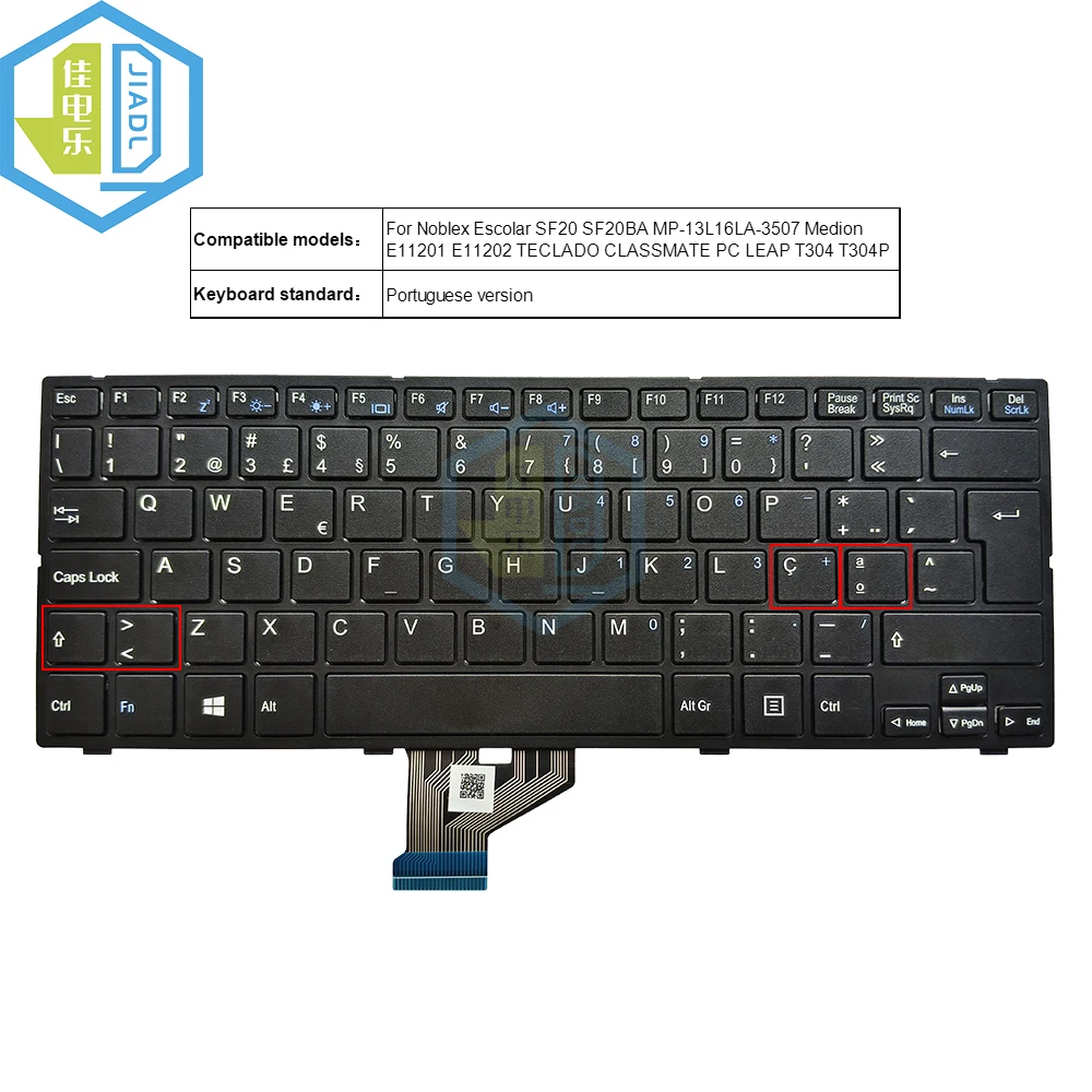 

New Latin PT-BR PO Portuguese laptop keyboard for Noblex Escolar SF20 SF20BA Medion E11201TECLADO CLASSMATE PC LEAP T304 T304P