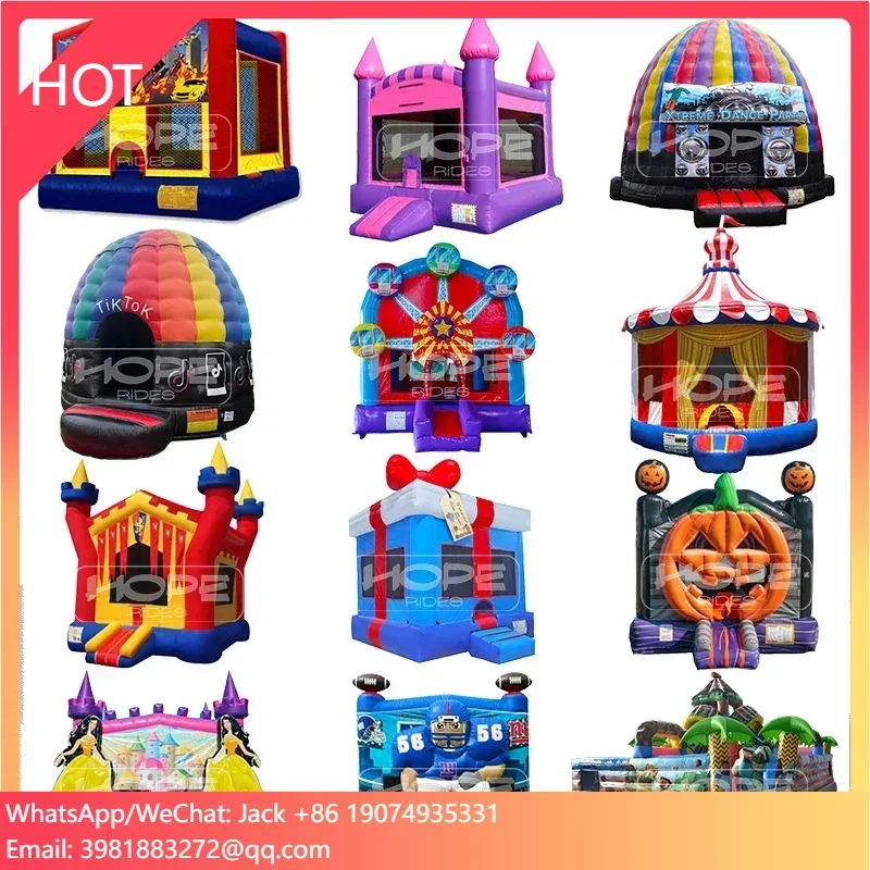 

Free Accessories Electric air Deflator Blanket Silence Box Blower Inflatable Bounce House Jumping Bouncy Castle for Kids Party
