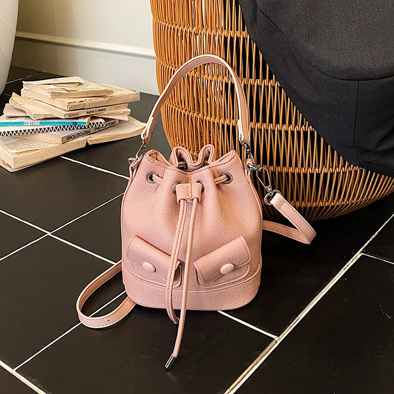 

Women's Vintage Bucket Handbag 2026 Trend, Minimalist Commute Shoulder & Crossbody, Detachable Pouch Set