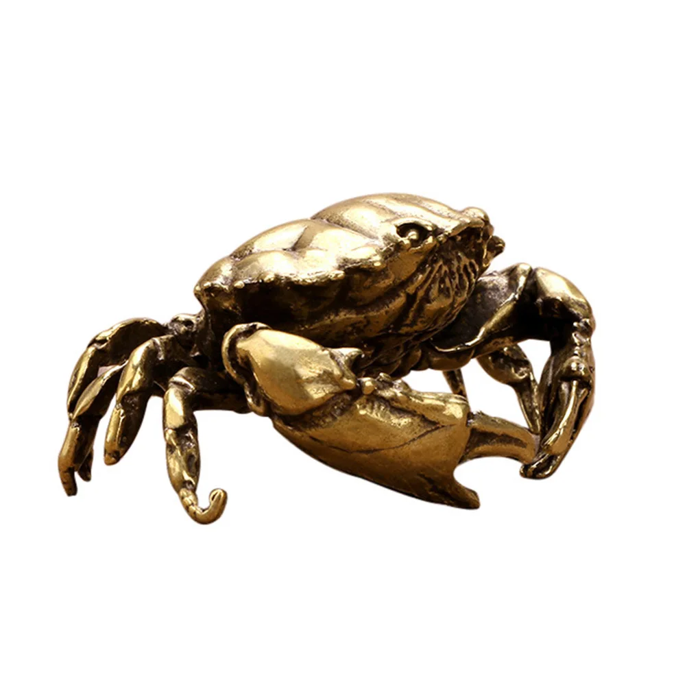 

Crab Statue Decor Delicate Design Fashionable Table Decor Brass Material Sturdy Craftsmanship Photo Prop Unique Gift