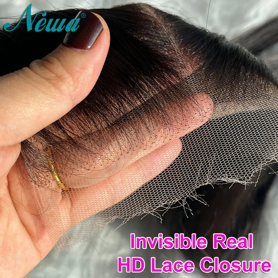 Newa Invisible HD Lace Closure 5x5/6x6/7x5 Ultra Tipis HD Lace Rambut Asli Pre Plucked 100% Rambut Asli HD Lace Frontal Lurus
