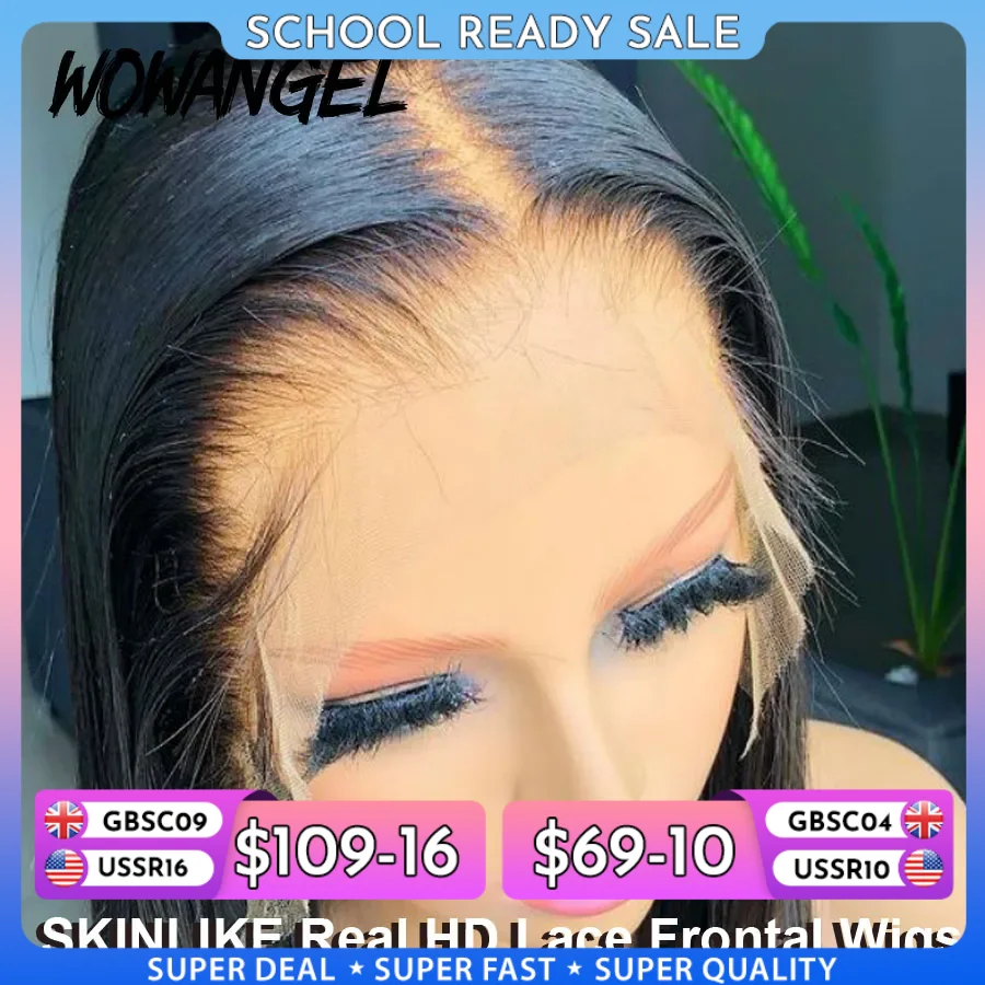 SKINLIKE Real HD Lace Front Perruques Court Bob Perruques Coupe Émoussée Perruques 13x4 HD Dentelle Frontale Perruques de Cheveux Humains Pré Cueillie Sans Colle Remy