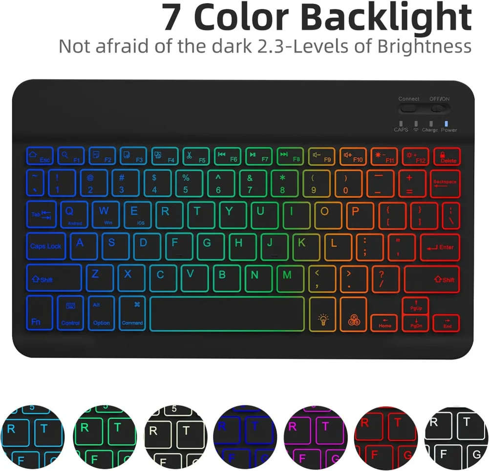 Custodia per tastiera Cover per Tablet rimovibile Wireless tastiera retroilluminata compatibile per Galaxy Tab S7 S8S9 S9FE Tablet da 11 pollici