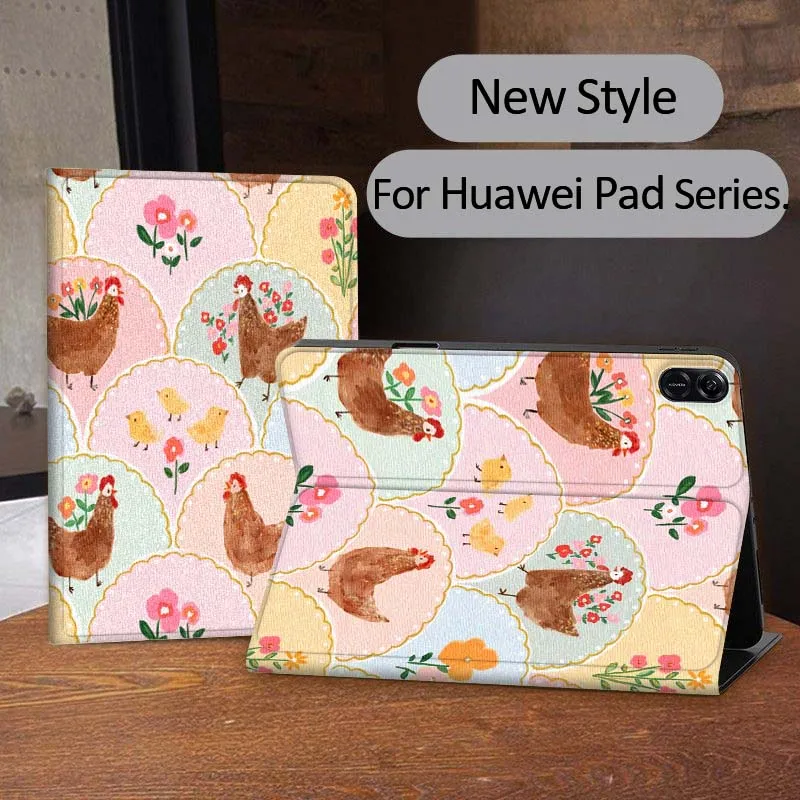

Cake Art Fruit Plaid Chicken For Huawei MediaPad MatePad Air M6 M5 M2 T10s T5 C5e 10 11 12 X 10.8 SE Pro Cover Tablet Case