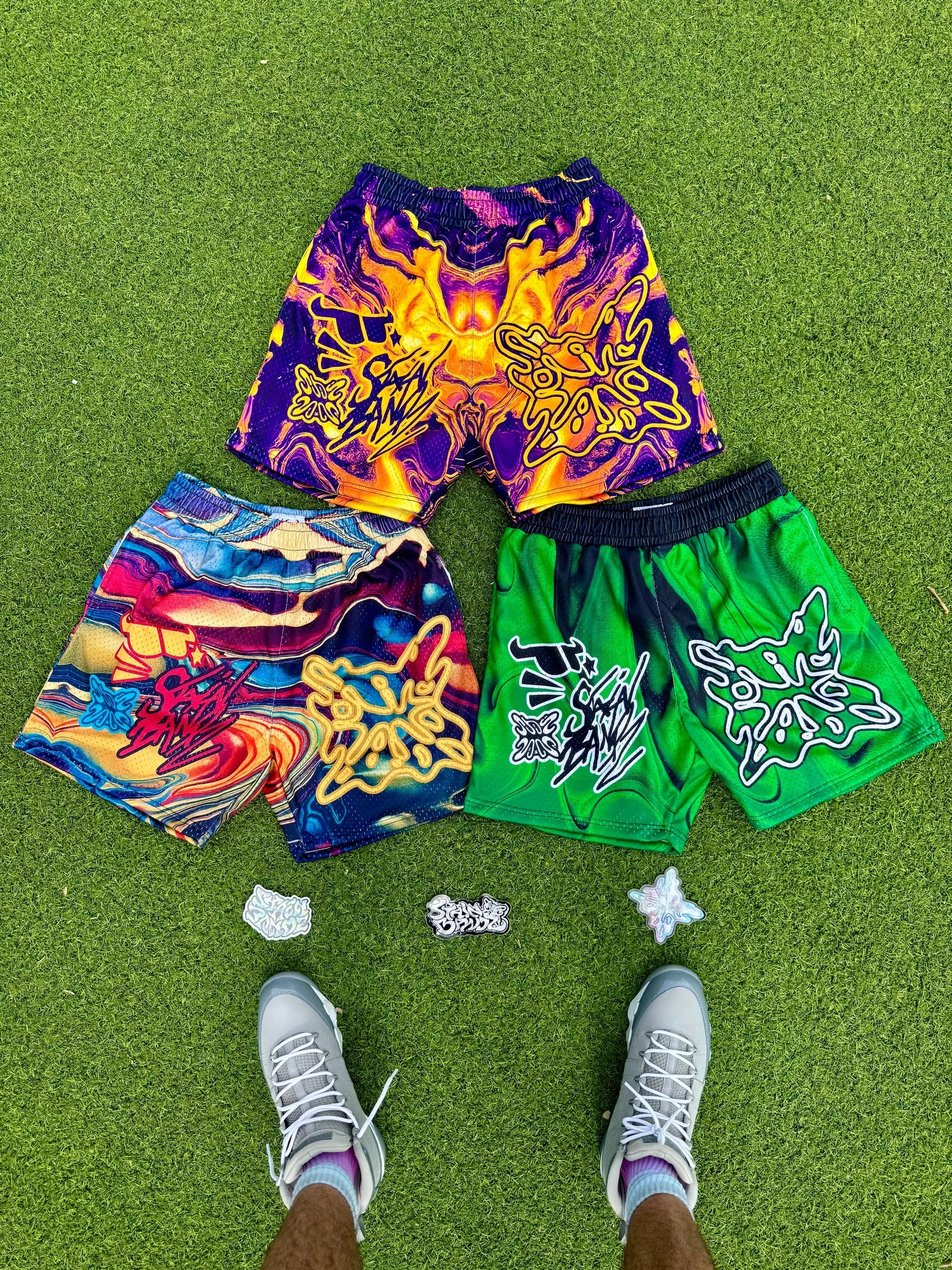 2026 New Original Trendy Brand Graffiti Gradient Trendy Street Sports Shorts Basketball Football Quick Drying Casual Shorts Men