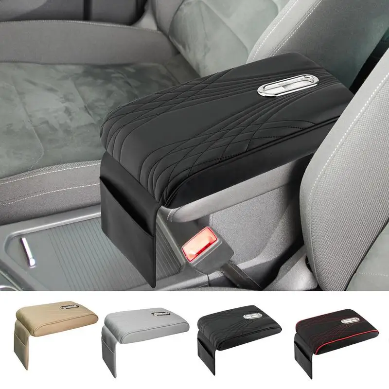 Car Armrest Cover Leather Car Center Console Cover Anti-fouling Auto Armrest Elbow Pad Cushion Waterproof Armrest Cushion Cover