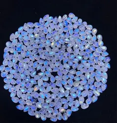 Wholesale 10pcs/pack Natural Rainbow Moonstone Bead Cabochon 4x6mm 5x7mm 6x8mm 6x9mm 7x10mm Pear Drop Gemstone Jewelry Ring Face