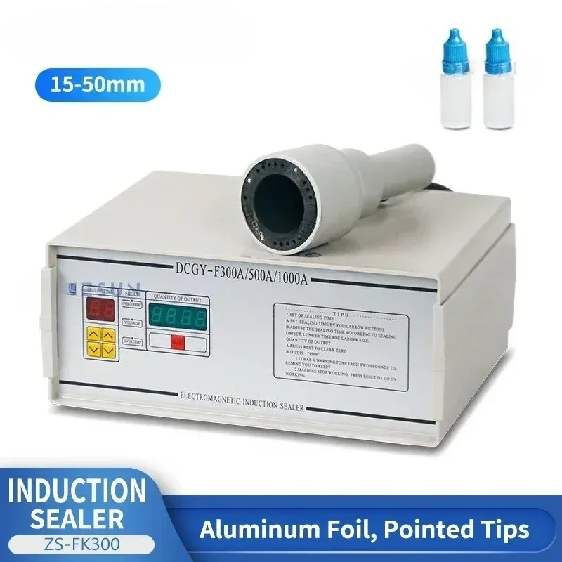 

ZS-FK300 Twist Top Cap Aluminium Foil Sealing Machine For Medicine Sharp Pointed Bottle Plastic Dropper Bottle