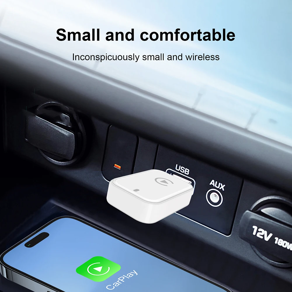 New Upgrade 2 in 1 Wireless CarPlay Adapter&Android Auto Wireless Adapter 5Ghz WiFi USB Plug and Play Mini CarPlay 2026