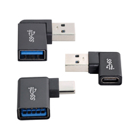 3pcs/lot Angled 90 Degree USB 3.1 Type C Male Female to USB3.0 Type A Female OTG Data 10Gbps Adapter