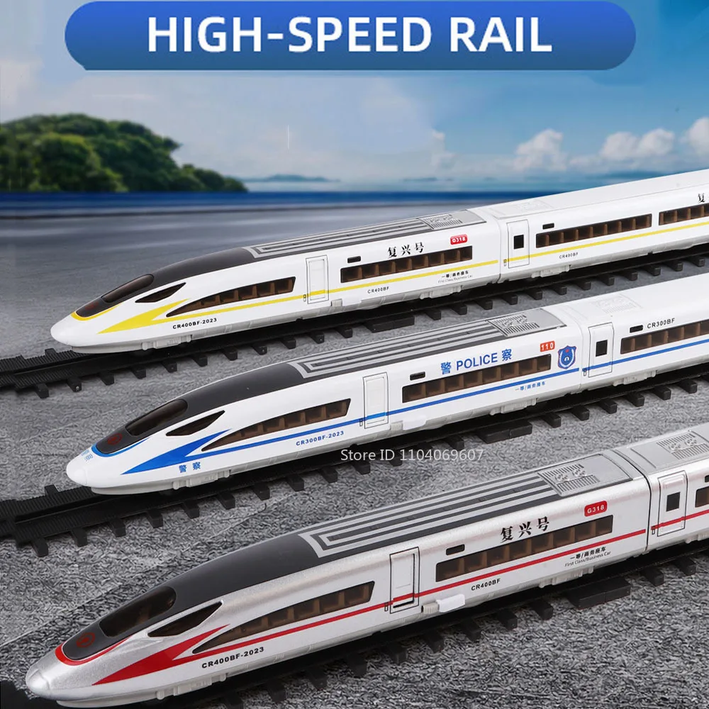 1:60 escala fuxing trilho de alta velocidade modelo de brinquedo carros metal diecast som luz portas abertas veículos em miniatura presente de aniversário para criança