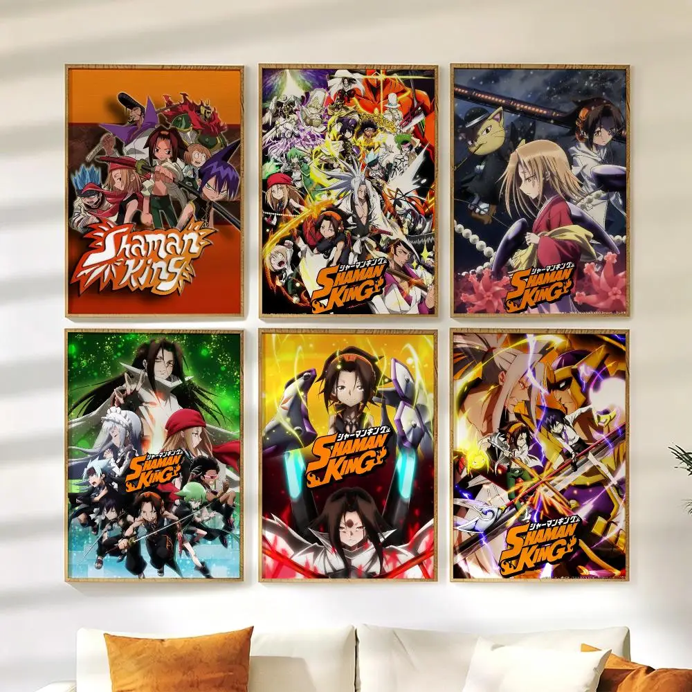 S-Shaman King anime Poster Wall Stickers HD Painting Self Adhesive Art Decals for Bedroom Living Room Home Decor