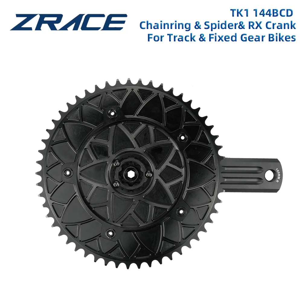Juego de bielas de piñón fijo para bicicleta de pista ZRACE RX 144BCD 46T-50T Piezas de ciclismo con brazo de manivela de 165-175 mm