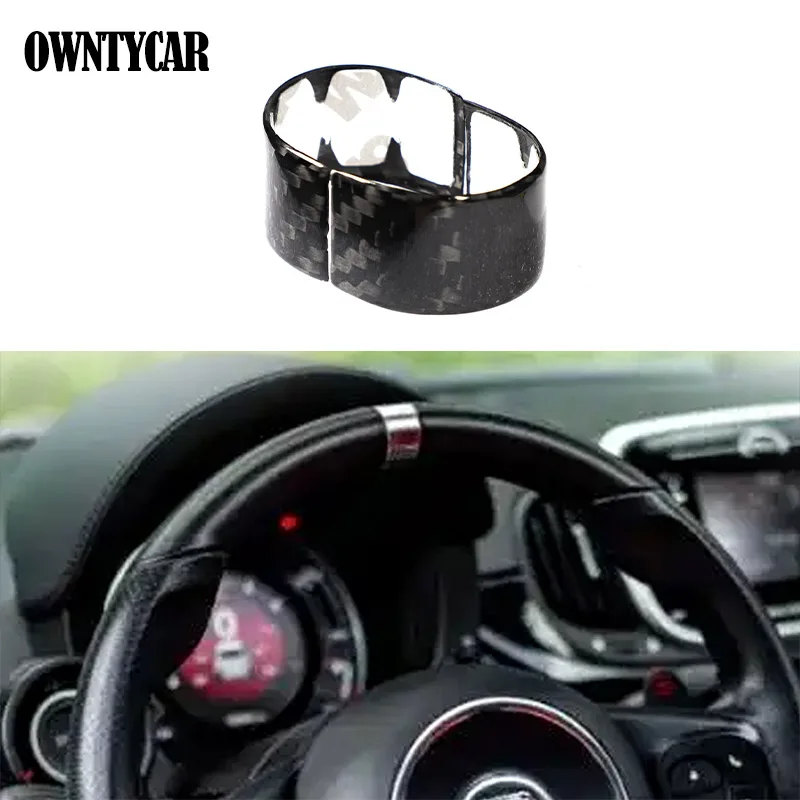 

Настоящее углеродное волокно для Fiat Abarth 595 695 2017-2025, кольцо для направления рулевого колеса, аксессуары для салона автомобиля