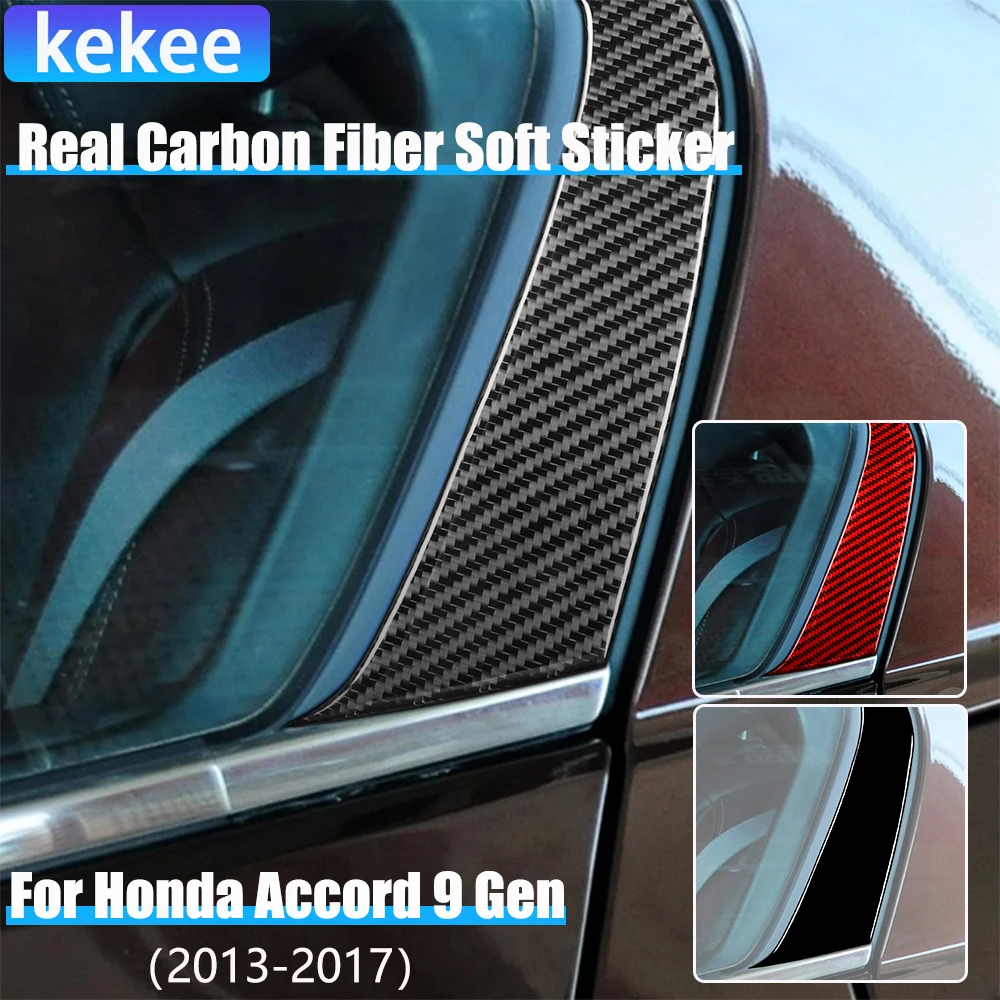 

Настоящее углеродное волокно, автомобильные аксессуары, панель заднего стекла, декоративная крышка, мягкая наклейка для Honda Accord 9-го поколения 2014 2015 2016 2017