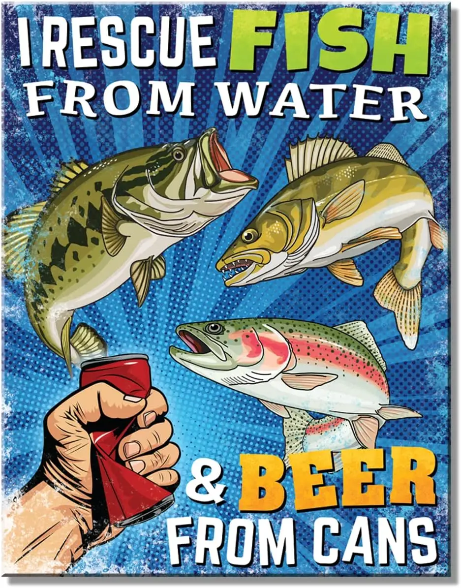 Desperate Enterprises Rescue Beer Tin Sign - Nostalgic Vintage Metal Wall Decor - Made in USA--Tin Sign
