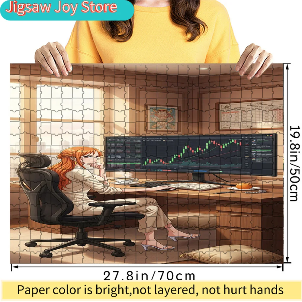 

Premium Paper Jigsaw Puzzle One Piece Nami Stock Trading Office Scene Anime Art High Quality Cardboard Puzzle for Family Enterta