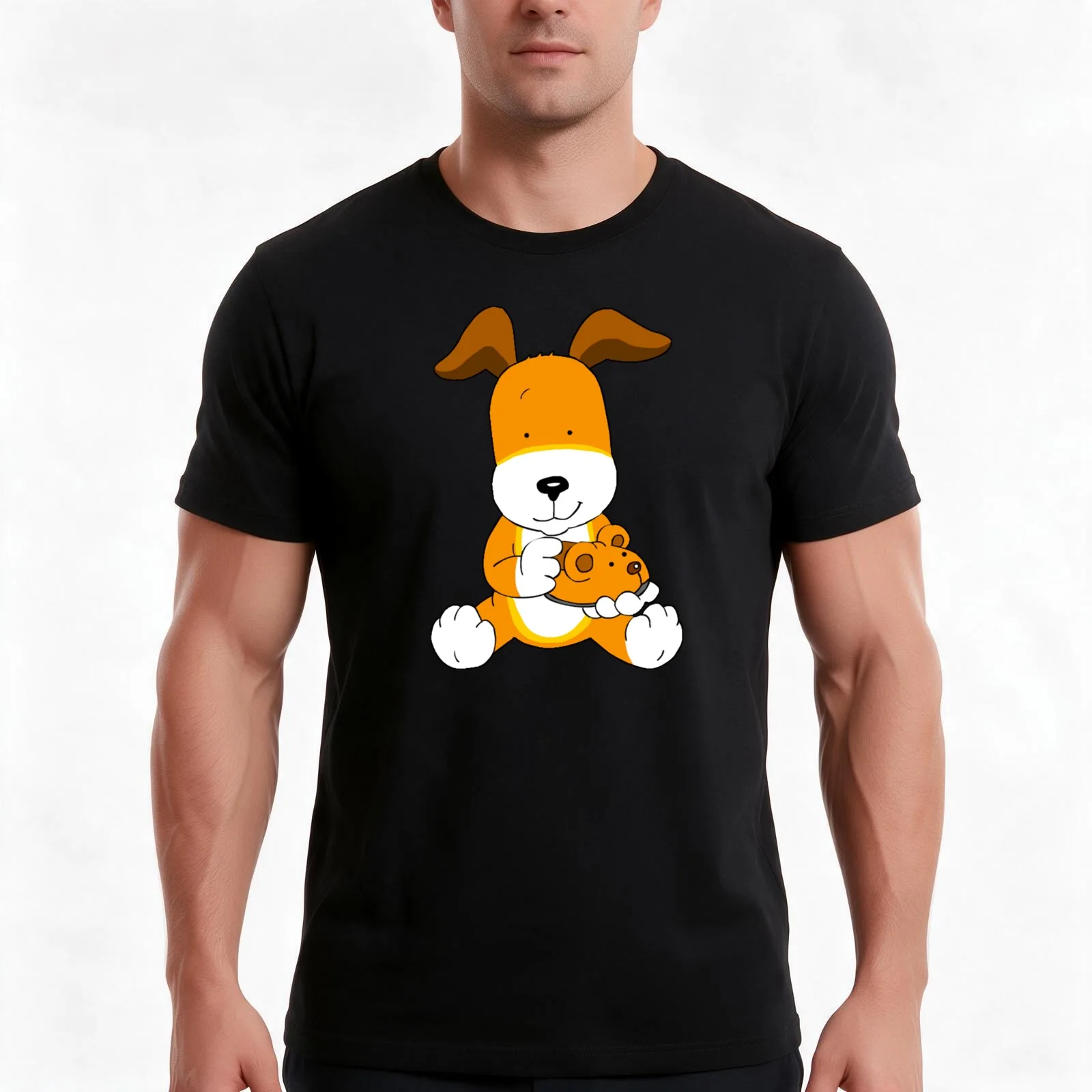 Kipper the dog T-Shirt, Summer Casual Cotton Tee, Oversized Streetwear Tops, Vintage Graphic Print, Loose Fit Short Sleeve