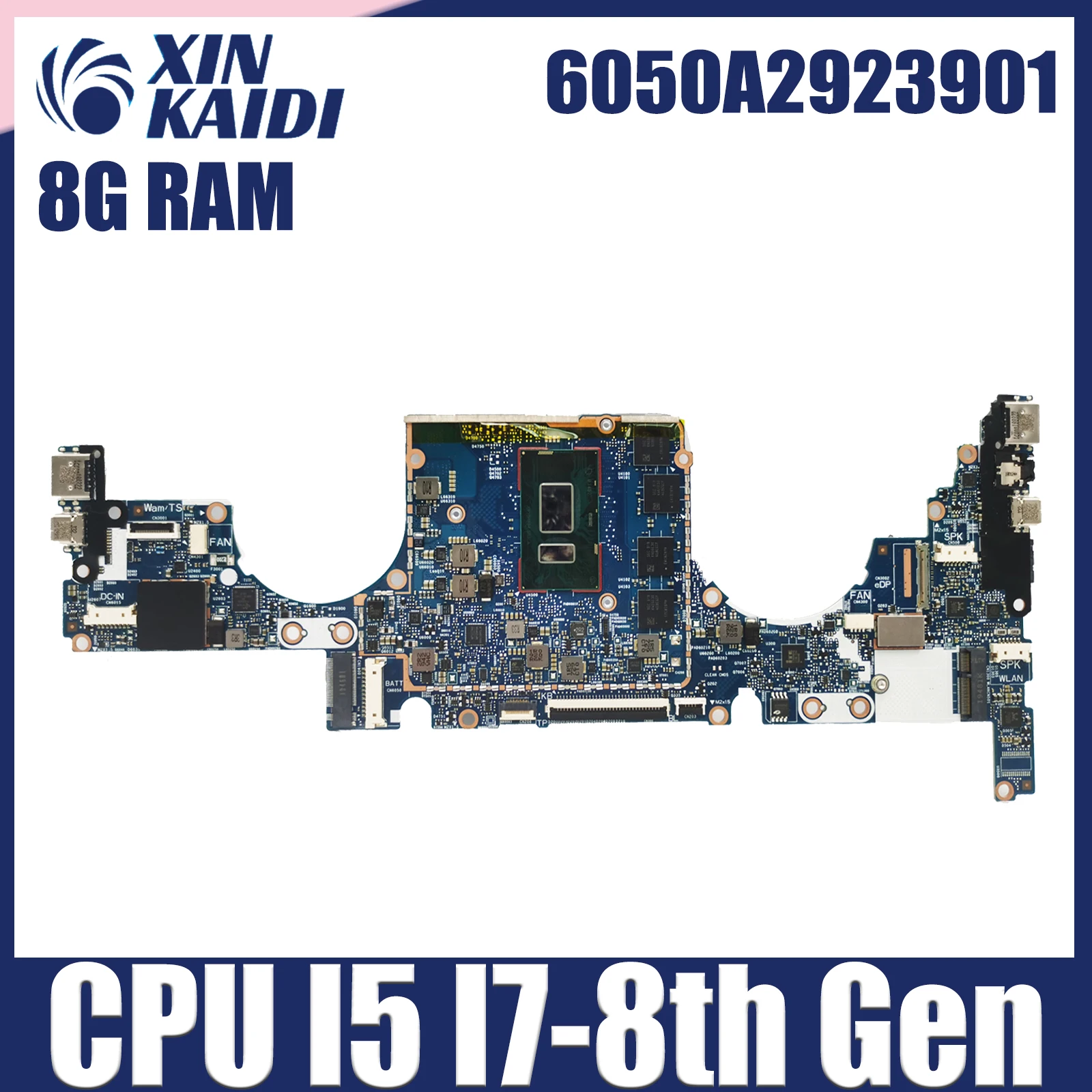 

Материнская плата 6050A2923901 для HP 13-AD TPN-I128, материнская плата для ноутбука 939647-601 939648-601 со стандартным I7-8550U, ЦП 8 ГБ ОЗУ