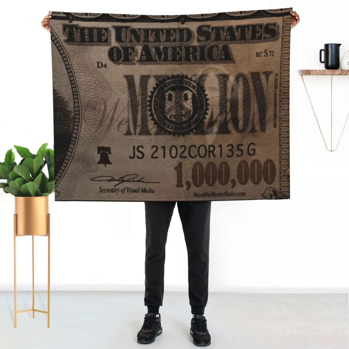1 million dollar bill Throw Blanket wednesday Personalized Gift Stuffeds Decoratives halloween Weighted Blankets