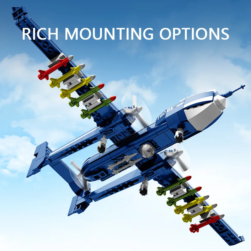 SEMBO BLOCK 434pcs MOC Military Fighter Assemblage Building Blocks Aircraft Model Bricks DIY Toys Kids for Boys Halloween Gifts