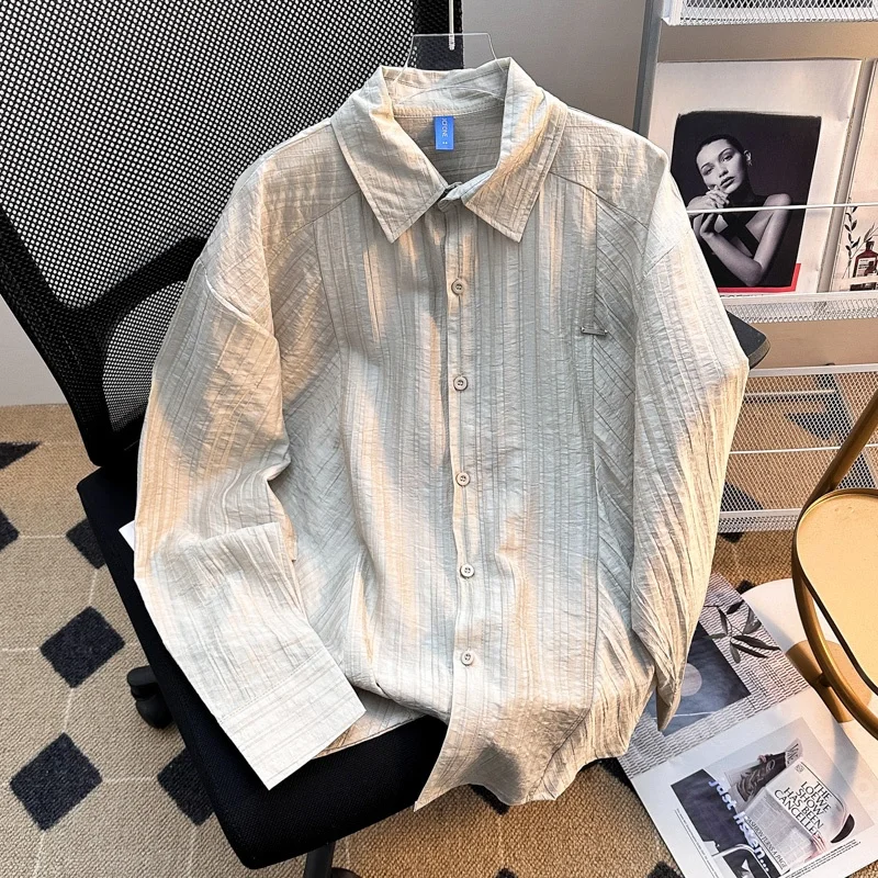 

Summer Thin Linen Men's Long Sve Casual Lightweight irt Loose Fit Sun Protection Air Conditioning Loose Sle Faionable