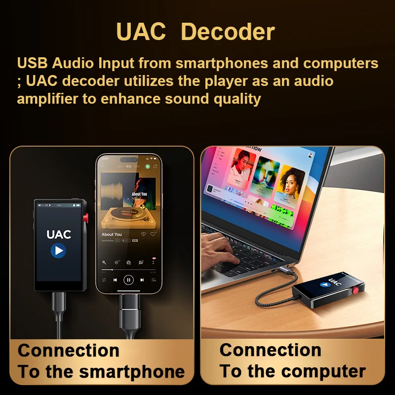  مشغل موسيقى SHMCI C8 DSD HiFi مع بلوتوث ثنائي الاتجاه، شاشة تعمل باللمس، مشغل MP3 محمول #5