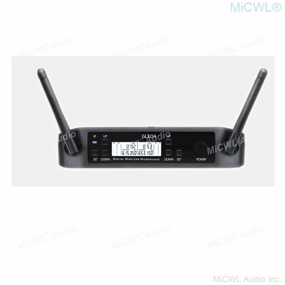 Popular 1 to 2 UHF GLXD4 Wireless Stage Karaoke SM DJ 58 Microphones Audio System 803-806MHz