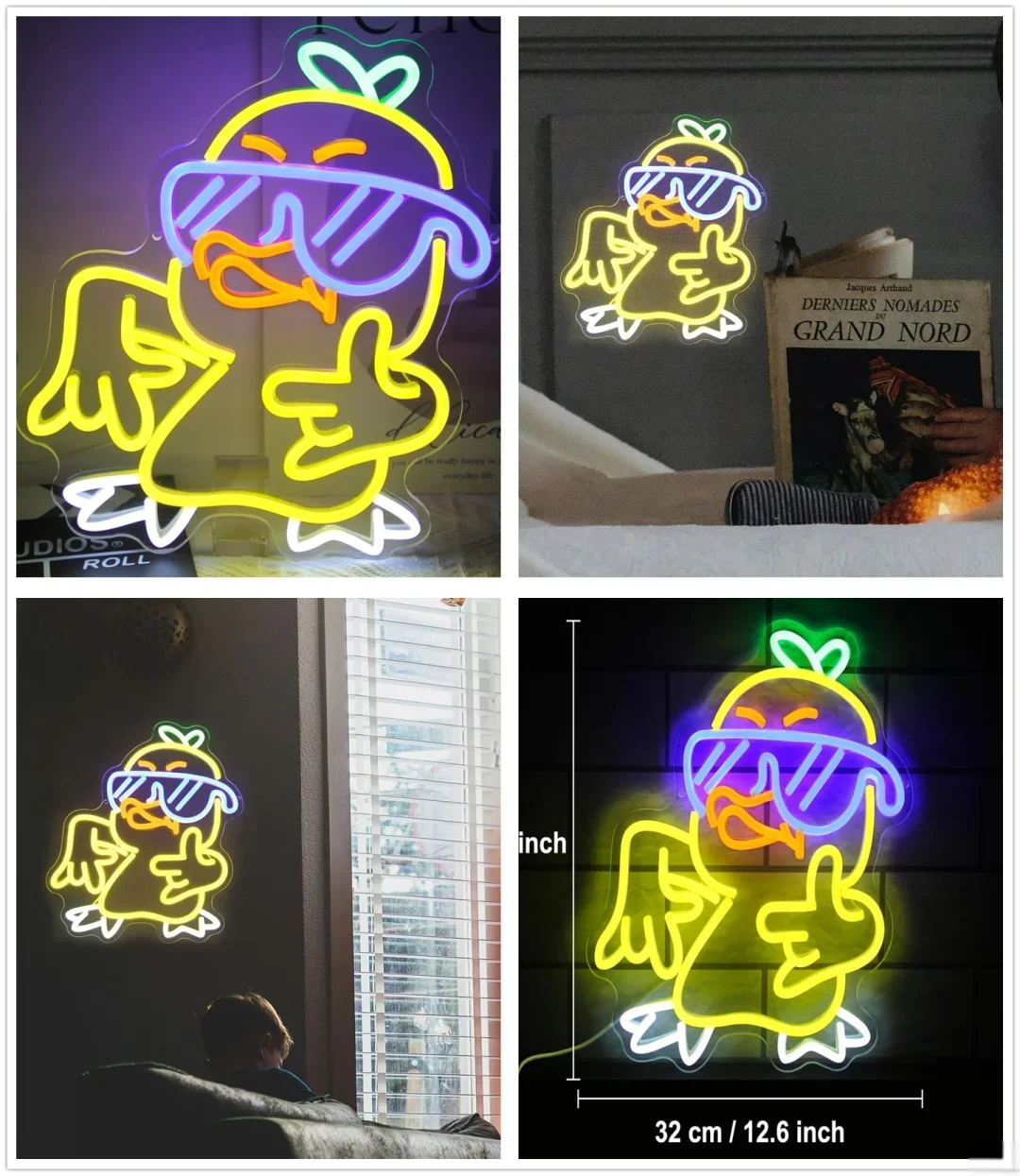 انخفاض الشحن مخصص LED النيون بطة ديكور سطوع يمكن السيطرة عليها محلات مكتب داخلية الإعلان للمباني حفلات الزفاف #3