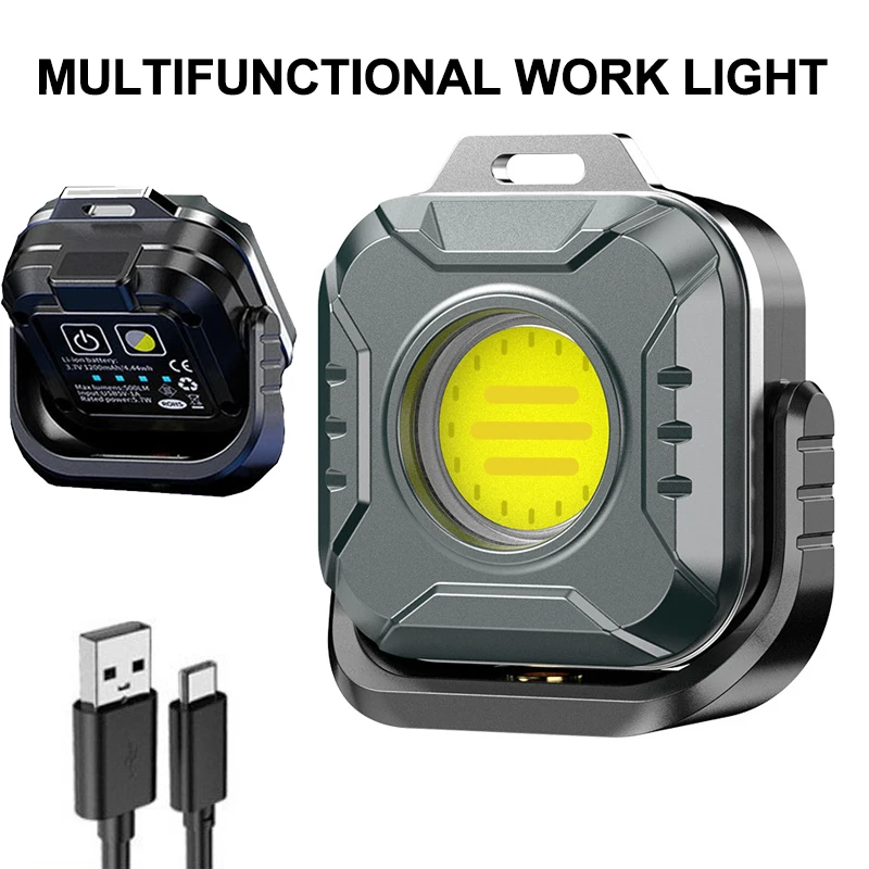 

Mini Powerful LED Work Light with Magnetic Multifunctional 500LM 6 Modes Waterproof Powerful Camping Lamp Outdoor LED Flashlight