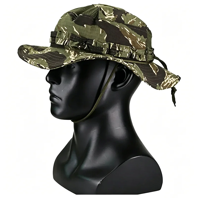 2026 New Camo Tactical Enthusiasts Square Pocket Bonnie Cap Outdoor Bucket Benny Hats Multicam Fishing Hiking Outdoor Sun Caps